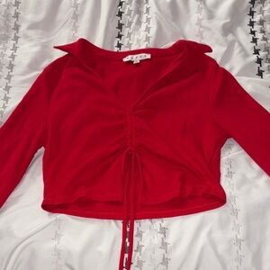 HYFVE Red Ruched Crop Top